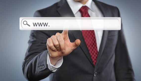 man in suit searching on web, web hosting, hostgator